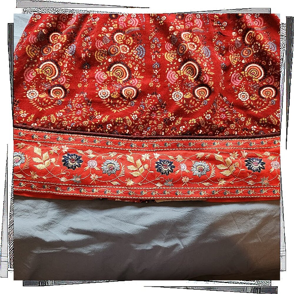 Vintage 2010  Rare Karelia Velvet Embroidered Red Coat / Jacket (4) by Elevenses - Picture 15 of 16